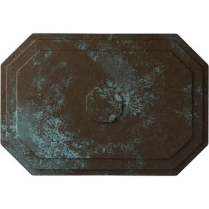 image25 14quotW x 17 14quotH x 1 34quotP Felix Ceiling MedallionBronze Blue Patina Metallic Series