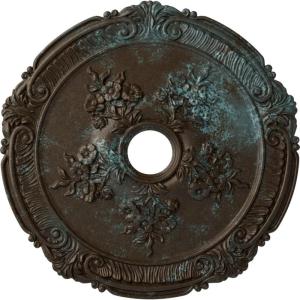 image26quotOD x 3 34quotID x 1 12quotP Attica with Rose Ceiling Medallion Fits Canopies up to 4 12quotBronze Blue Patina Metallic Series