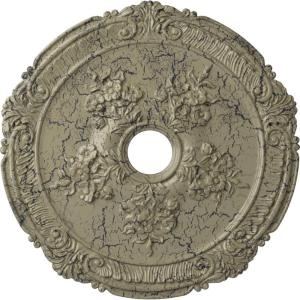 image26quotOD x 3 34quotID x 1 12quotP Attica with Rose Ceiling Medallion Fits Canopies up to 4 12quotCastle Stone Crackle Flat Finish