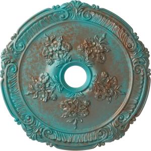 image26quotOD x 3 34quotID x 1 12quotP Attica with Rose Ceiling Medallion Fits Canopies up to 4 12quotCopper Green Patina Metallic Series