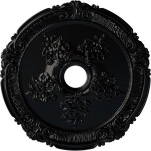 image26quotOD x 3 34quotID x 1 12quotP Attica with Rose Ceiling Medallion Fits Canopies up to 4 12quotJet Black Flat Finish