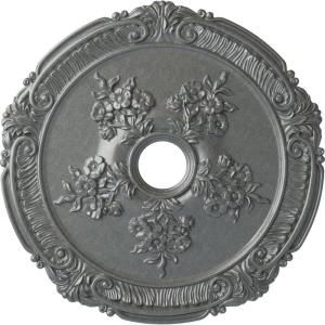 image26quotOD x 3 34quotID x 1 12quotP Attica with Rose Ceiling Medallion Fits Canopies up to 4 12quotPlatinum Metallic Series