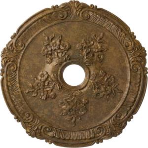 image26quotOD x 3 34quotID x 1 12quotP Attica with Rose Ceiling Medallion Fits Canopies up to 4 12quotRubbed Bronze Metallic Series