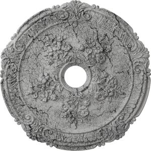 image26quotOD x 3 34quotID x 1 12quotP Attica with Rose Ceiling Medallion Fits Canopies up to 4 12quotUltra Pure White Crackle Flat Finish