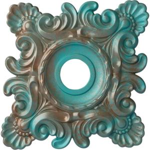 imageEkena Millwork CM18CR Crawley Ceiling Medallion 18quotW x 18quotH x 3 14quotID x 1 12quotP Factory PrimedCopper Green Patina Metallic Series