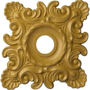 imageEkena Millwork CM18CR Crawley Ceiling Medallion 18quotW x 18quotH x 3 14quotID x 1 12quotP Factory PrimedIridescent Gold Metallic Series