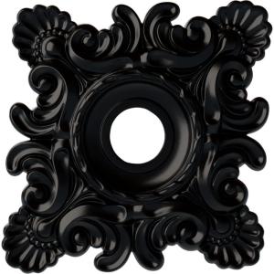 imageEkena Millwork CM18CR Crawley Ceiling Medallion 18quotW x 18quotH x 3 14quotID x 1 12quotP Factory PrimedJet Black Flat Finish