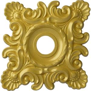 imageEkena Millwork CM18CR Crawley Ceiling Medallion 18quotW x 18quotH x 3 14quotID x 1 12quotP Factory PrimedRich Gold Metallic Series