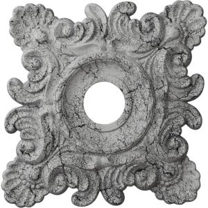 imageEkena Millwork CM18CR Crawley Ceiling Medallion 18quotW x 18quotH x 3 14quotID x 1 12quotP Factory PrimedUltra Pure White Crackle Flat Finish