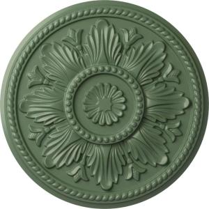 imageEkena Millwork CM18ED 18Inch OD x 5 12Inch ID x 1 34Inch Edinburgh Ceiling Medallion PrimedHandPainted Athenian Green
