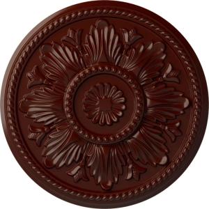 imageEkena Millwork CM18ED 18Inch OD x 5 12Inch ID x 1 34Inch Edinburgh Ceiling Medallion PrimedHandPainted Brushed Mahogany