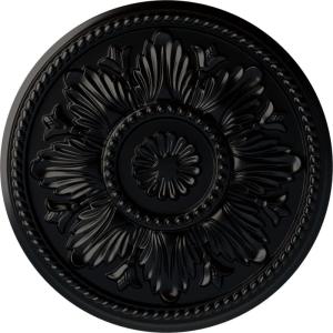 imageEkena Millwork CM18ED 18Inch OD x 5 12Inch ID x 1 34Inch Edinburgh Ceiling Medallion PrimedHandPainted Jet Black