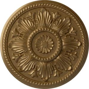 imageEkena Millwork CM18ED 18Inch OD x 5 12Inch ID x 1 34Inch Edinburgh Ceiling Medallion PrimedHandPainted Pale Gold