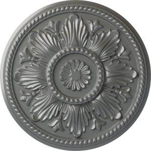 imageEkena Millwork CM18ED 18Inch OD x 5 12Inch ID x 1 34Inch Edinburgh Ceiling Medallion PrimedHandPainted Silver