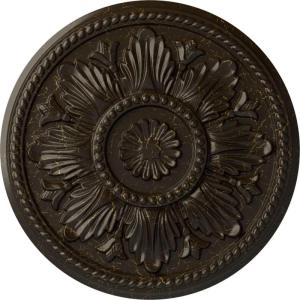 imageEkena Millwork CM18ED 18Inch OD x 5 12Inch ID x 1 34Inch Edinburgh Ceiling Medallion PrimedHandPainted Stone Hearth Crackle