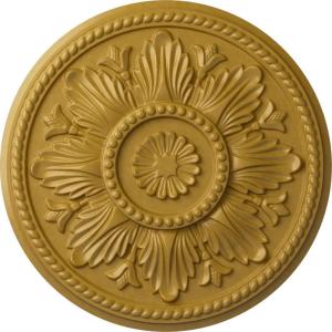 imageEkena Millwork CM18ED 18Inch OD x 5 12Inch ID x 1 34Inch Edinburgh Ceiling Medallion PrimedHandpainted Iridescent Gold