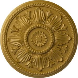 imageEkena Millwork CM18ED 18Inch OD x 5 12Inch ID x 1 34Inch Edinburgh Ceiling Medallion PrimedHandpainted Pharaohs Gold
