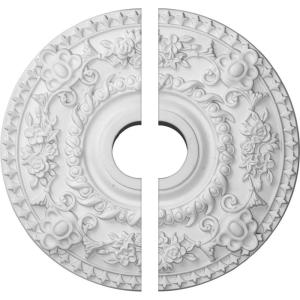 imageEkena Millwork CM18RO2 18quotOD x 3 12quotID x 1 12quotP Rose Ceiling Medallion Fits Canopies up to 714quot 2 PieceSplit