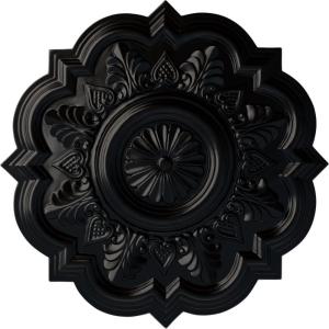 imageEkena Millwork CM20DR 20 14Inch OD x 5Inch ID x 1 12Inch P Deria Ceiling MedallionJet Black Flat Finish