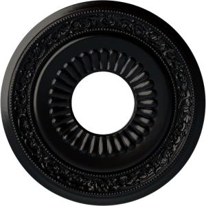 imageEkena Millwork CM20LN 20 58Inch OD x 6 14Inch ID x 1 38Inch P Lauren Ceiling MedallionJet Black Flat Finish