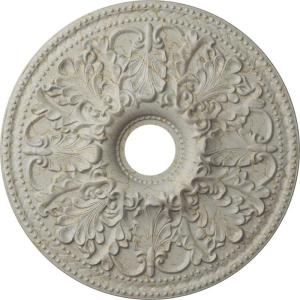 imageEkena Millwork CM23AS 23 78Inch OD x 4 18Inch ID Ashley Ceiling MedallionPot of Cream Crackle Flat Finish