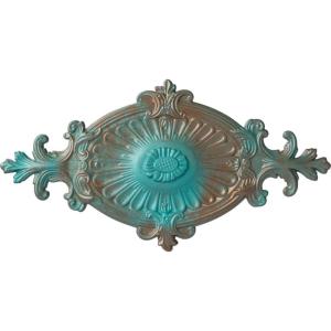 imageEkena Millwork CM23RO1 23 12quot x 12 14quot x 1 12quot Quentin Ceiling Medallion PrimedCopper Green Patina Metallic Series