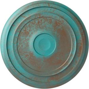 imageEkena Millwork CM24RE Traditional Reece Ceiling Medallion 24 38quotOD x 1 18quotP Fits Canopies up to 5 78quot Factory PrimedCopper Green Patina Metallic Series