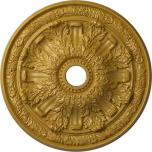 imageEkena Millwork CM30FL Flagstone Ceiling Medallion 30quotOD x 3 78quotID x 3 14quotP Fits Canopies up to 3 78quot Factory PrimedHandPainted Iridescent Gold