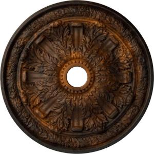 imageEkena Millwork CM30FL Flagstone Ceiling Medallion 30quotOD x 3 78quotID x 3 14quotP Fits Canopies up to 3 78quot Factory PrimedHandPainted Rust
