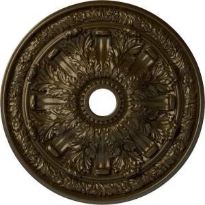 imageEkena Millwork CM30FL Flagstone Ceiling Medallion 30quotOD x 3 78quotID x 3 14quotP Fits Canopies up to 3 78quot Factory PrimedHandpainted Brass