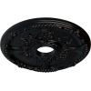 imageEkena Millwork CM18SE 18Inch OD x 3 12Inch ID x 1 38Inch P Antioch Ceiling MedallionJet Black Flat Finish