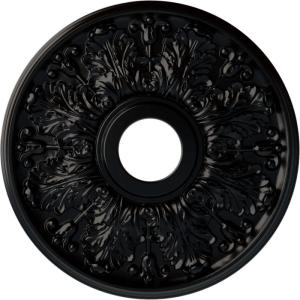 image16 12quotOD x 3 58quotID x 1 18quotP Apollo Ceiling Medallion Fits Canopies up to 5 58quotHandPainted Jet Black