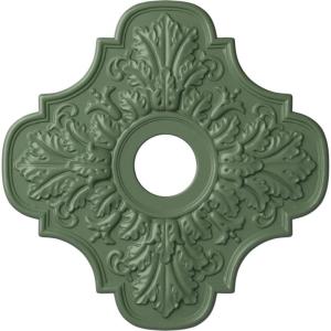 image17 34quotOD x 3 34quotID x 1quotP Peralta Ceiling Medallion Fits Canopies up to 4 58quotAthenian Green Flat Finish