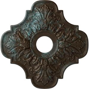 image17 34quotOD x 3 34quotID x 1quotP Peralta Ceiling Medallion Fits Canopies up to 4 58quotBronze Blue Patina Metallic Series