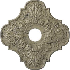 image17 34quotOD x 3 34quotID x 1quotP Peralta Ceiling Medallion Fits Canopies up to 4 58quotCastle Stone Crackle Flat Finish