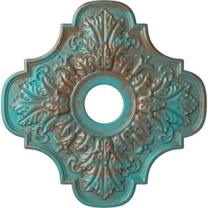 image17 34quotOD x 3 34quotID x 1quotP Peralta Ceiling Medallion Fits Canopies up to 4 58quotCopper Green Patina Metallic Series
