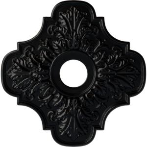 image17 34quotOD x 3 34quotID x 1quotP Peralta Ceiling Medallion Fits Canopies up to 4 58quotJet Black Flat Finish