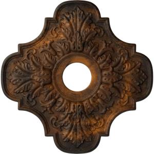 image17 34quotOD x 3 34quotID x 1quotP Peralta Ceiling Medallion Fits Canopies up to 4 58quotRust Metallic Series