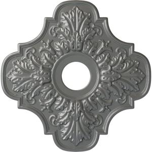 image17 34quotOD x 3 34quotID x 1quotP Peralta Ceiling Medallion Fits Canopies up to 4 58quotSilver Metallic Series