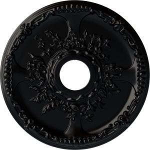 imageEkena Millwork CM18SE 18Inch OD x 3 12Inch ID x 1 38Inch P Antioch Ceiling MedallionJet Black Flat Finish