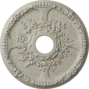 imageEkena Millwork CM18SE 18Inch OD x 3 12Inch ID x 1 38Inch P Antioch Ceiling MedallionPot of Cream Crackle Flat Finish