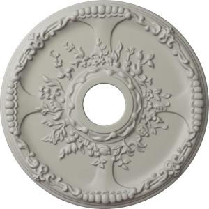 imageEkena Millwork CM18SE 18Inch OD x 3 12Inch ID x 1 38Inch P Antioch Ceiling MedallionPot of Cream Flat Finish