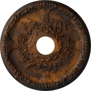 imageEkena Millwork CM18SE 18Inch OD x 3 12Inch ID x 1 38Inch P Antioch Ceiling MedallionRust Metallic Series
