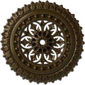 imageEkena Millwork CM18SK 18 12Inch OD x 1 18Inch ID x 1 12Inch Sellek Ceiling MedallionBrass Metallic Series