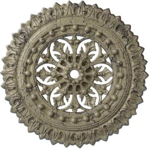 imageEkena Millwork CM18SK 18 12Inch OD x 1 18Inch ID x 1 12Inch Sellek Ceiling MedallionCastle Stone Crackle Flat Finish