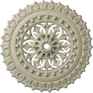 imageEkena Millwork CM18SK 18 12Inch OD x 1 18Inch ID x 1 12Inch Sellek Ceiling MedallionClear Yellow Flat Finish