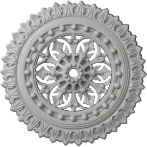 imageEkena Millwork CM18SK 18 12Inch OD x 1 18Inch ID x 1 12Inch Sellek Ceiling MedallionFrost Flat Finish