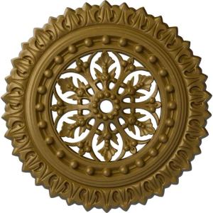 imageEkena Millwork CM18SK 18 12Inch OD x 1 18Inch ID x 1 12Inch Sellek Ceiling MedallionGold Rush Metallic Series