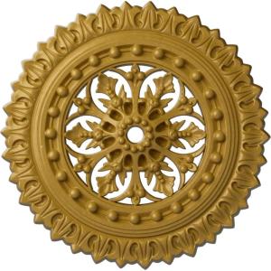 imageEkena Millwork CM18SK 18 12Inch OD x 1 18Inch ID x 1 12Inch Sellek Ceiling MedallionIridescent Gold Metallic Series