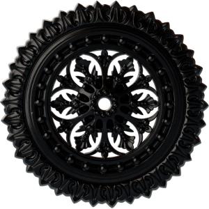 imageEkena Millwork CM18SK 18 12Inch OD x 1 18Inch ID x 1 12Inch Sellek Ceiling MedallionJet Black Flat Finish